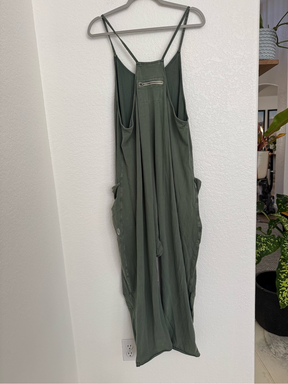 FP Movement Free People Olive Green Spaghetti Strap Jumpsuit with Pockets - Picture 10 of 11